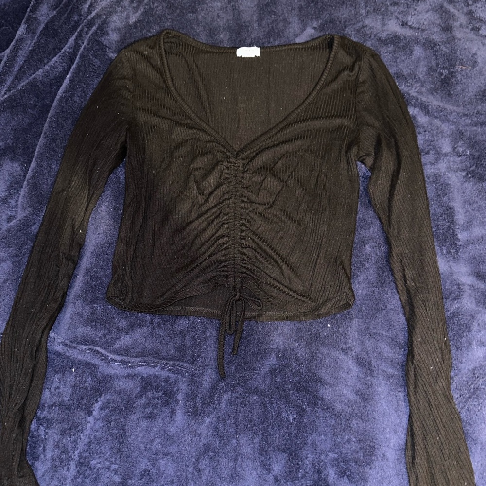 Garage Ribbed LS Crop Top